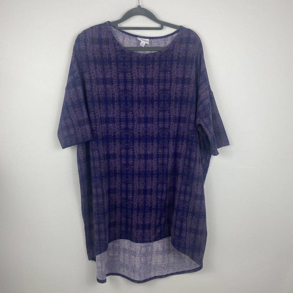 LuLaRoe Tunic Short Sleeves Size Large Color Purple & Yellow